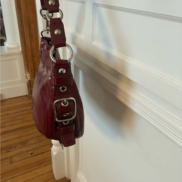 Coach Zoe Hobo Deep Red Leather Shoulder Bag - Picture 6 of 11